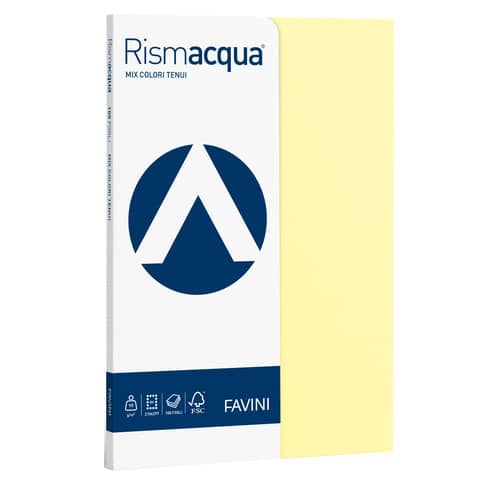 EC - Carta colorata Favini Rismaluce colori tenui 90 g/m² A4 mix 5 colori Risma da 100 fogli - A69X124
